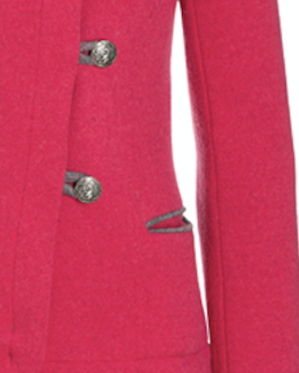 OTTOMAN Pink with Grey Wool Asymmetrical Hunters Jacket Detail